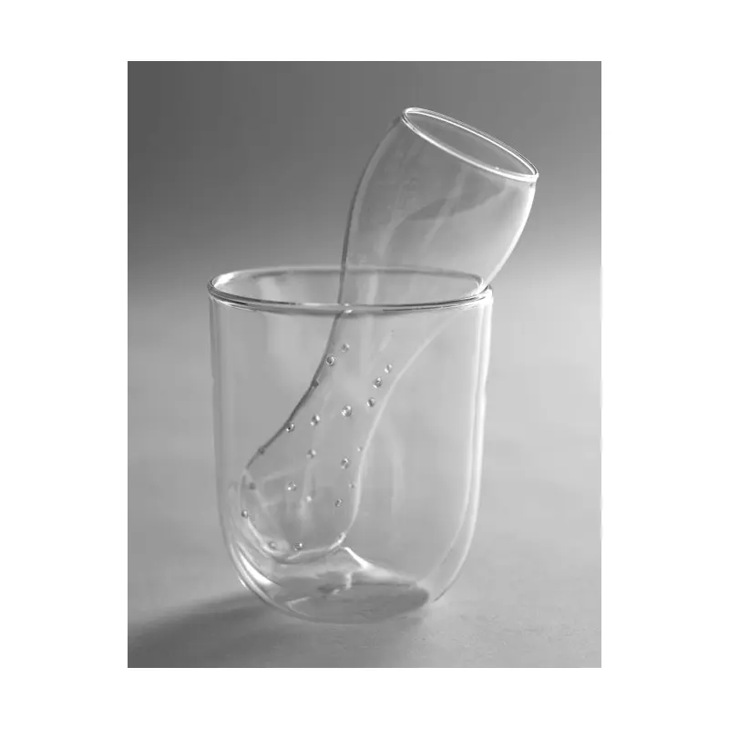 DOUBLE WALL GLASS + TEA HOLDER