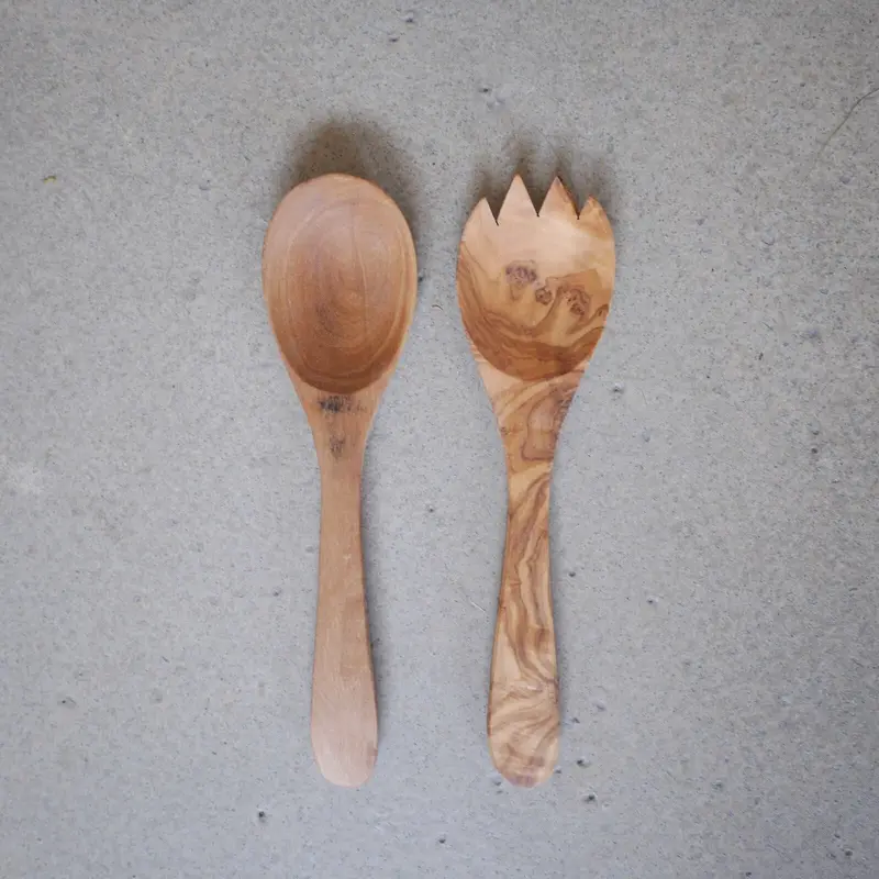 OLIVE WOOD SALAD SERVERS SMALL