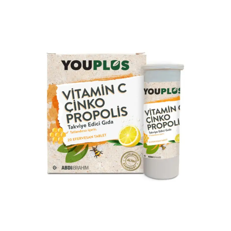 Youplus Vitamin C Zinc Propolis 20 Effervescent Tablets