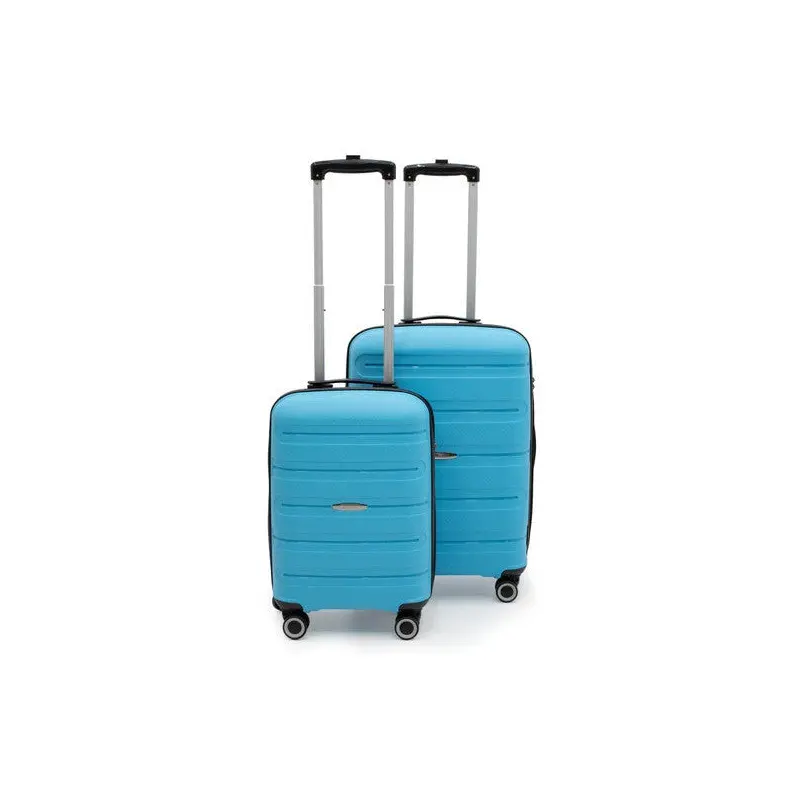 Artemis Polypropylene & Shatterproof 2-Piece Luggage Set Medium & Cabin - Blue