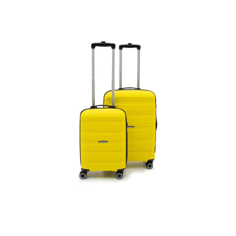 Artemis Polypropylene & Shatterproof 2-Piece Luggage Set Medium & Cabin - Yellow