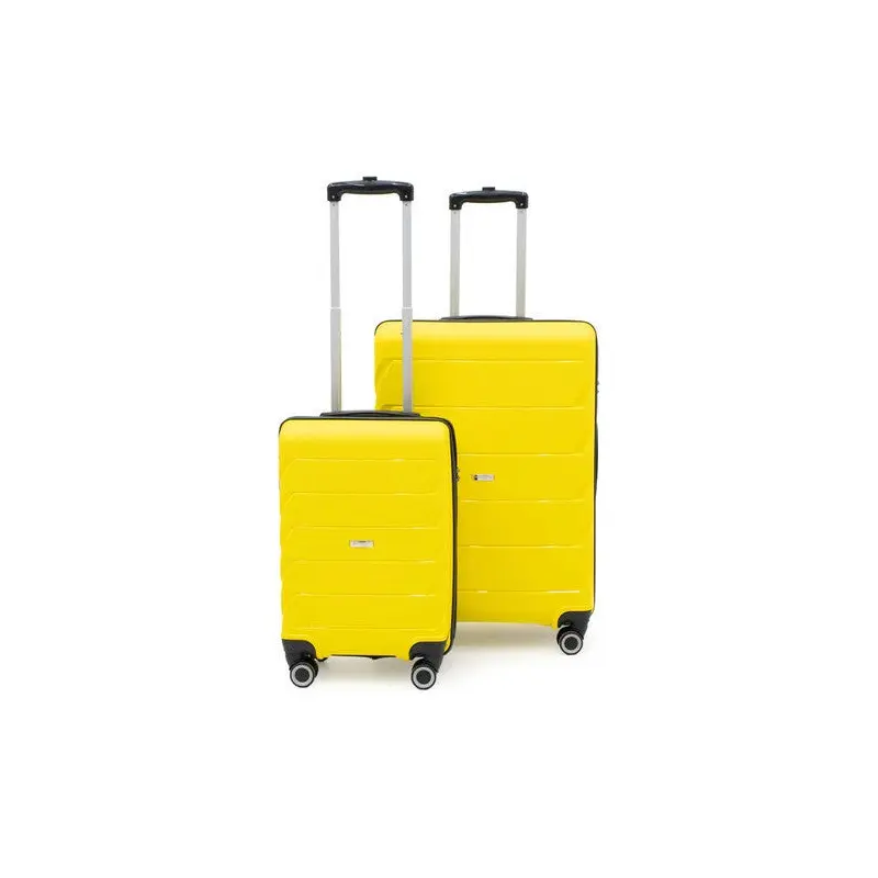 Copella Polypropylene & Shatterproof 2-Piece Luggage Set Large & Cabin - Yellow