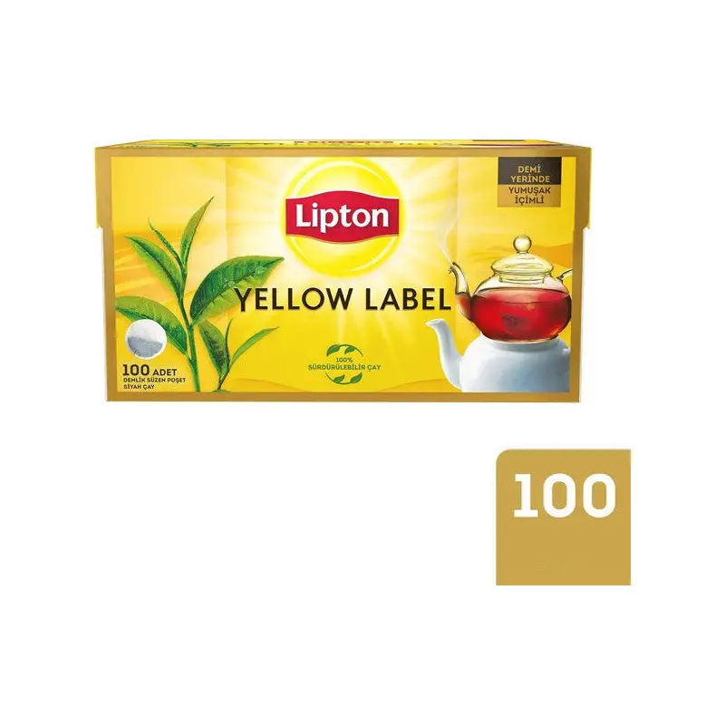 Lipton Yellow Label 3.2 Gr 100 Pcs 3 Teapot Teabags