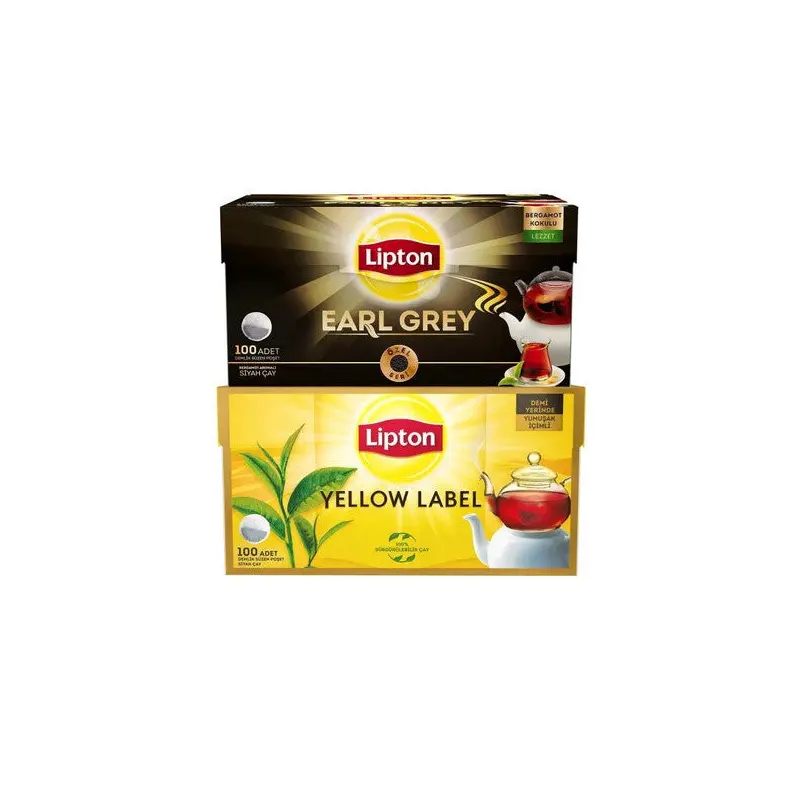 Lipton Yellow Label Teapot Bag Tea 100 Pcs + Earl Teapot Bag Tea 100 Pcs