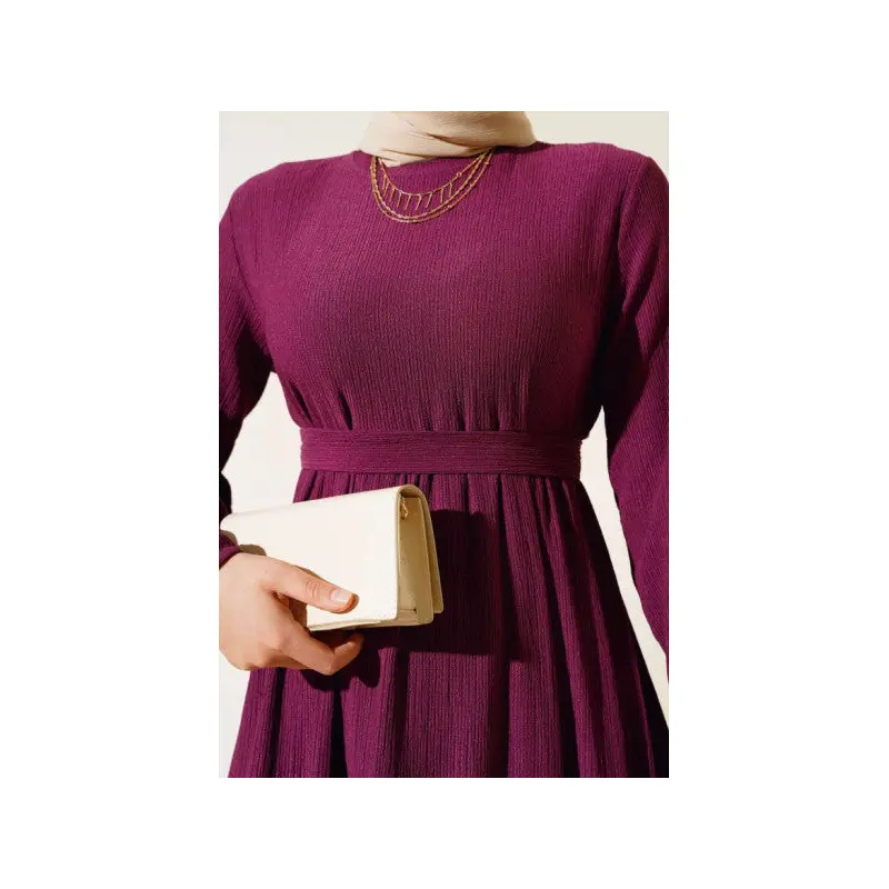 Crape Layered Dress Plum