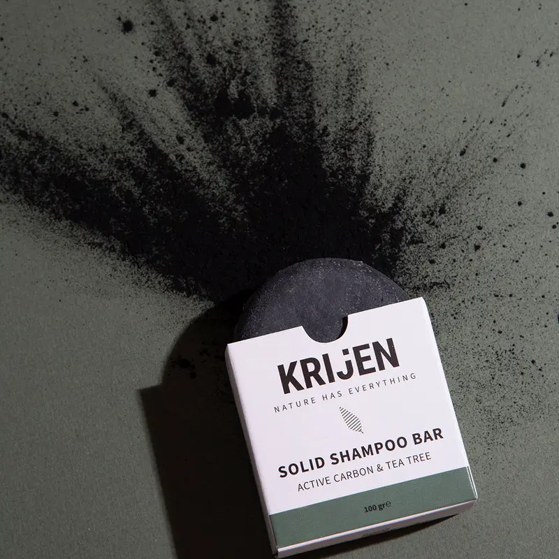 Activated Carbon & Tea Tree Solid Shampoo | Herbal Keratin + Vitamin E + Panthenol + Natural Oils