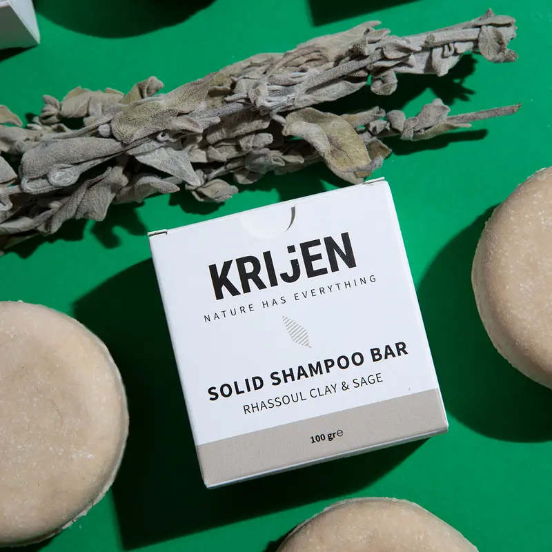 Rhassoul Clay & Sage Solid Shampoo | Plant-Based Keratin + Vitamin E + Panthenol + Natural Oils