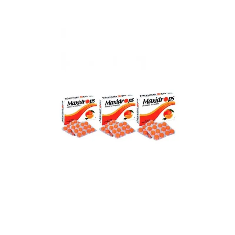 Maxidrops Orange & Vitamin C 24 Drops 3 Pack