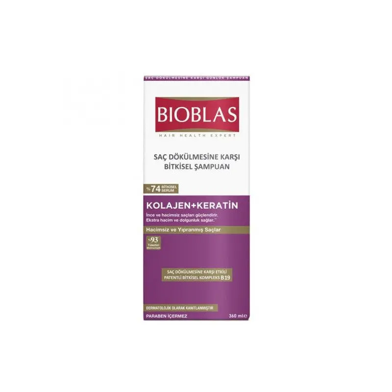 Bioblas Collagen Keratin Herbal Shampoo Against Hair Loss 360X2 720 Ml