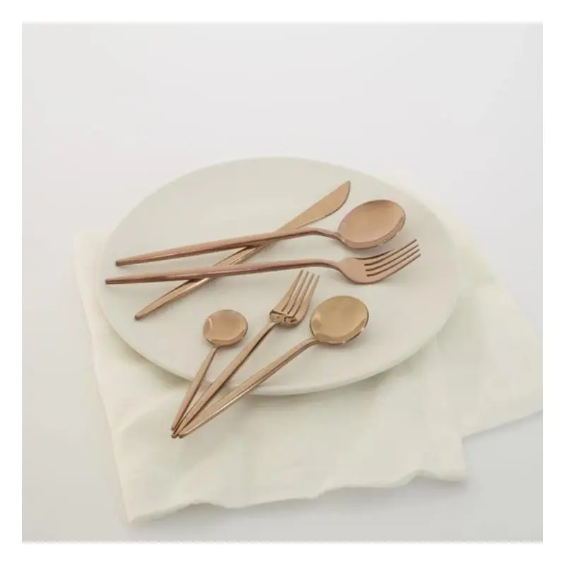 Atbyhome Round Modern Design 36 Piece Stainless Steel Cutlery Set