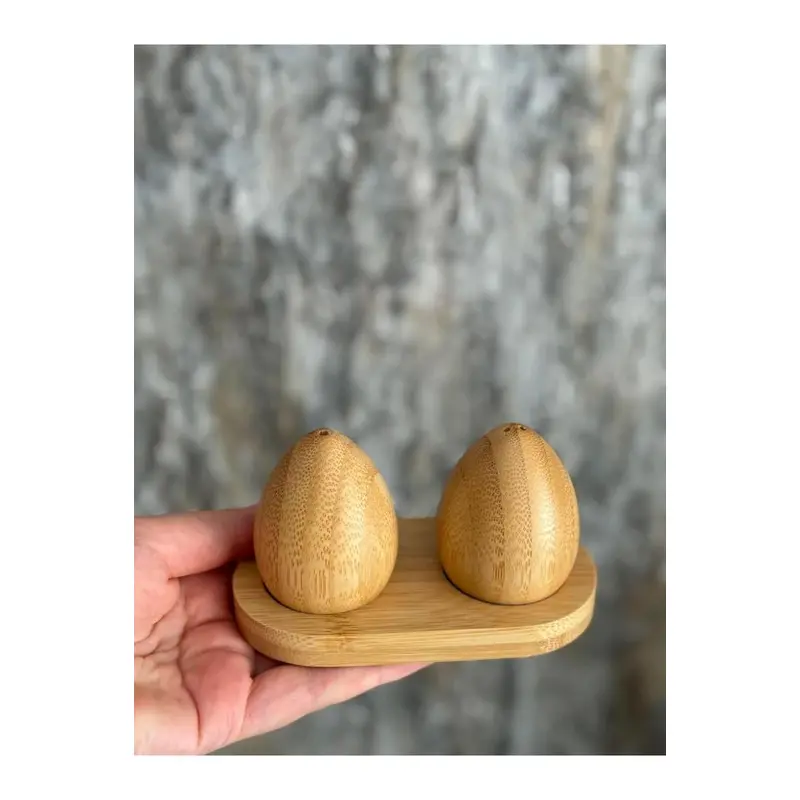 Bamboo Egg Model Salt & Pepper Shaker
