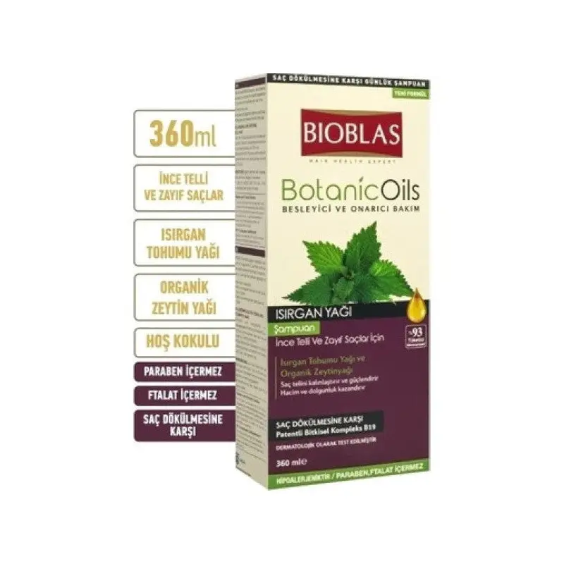 Bioblas Botanic Oils Nettle Oil Anti-Hair Loss Shampoo 360 Ml