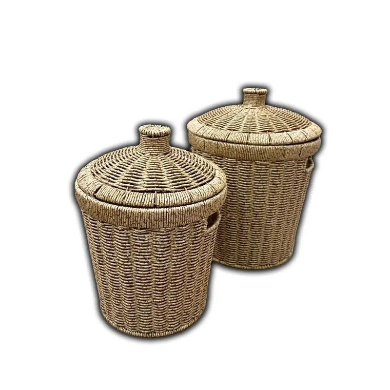 Rattan Conical Basket With Lid For 2