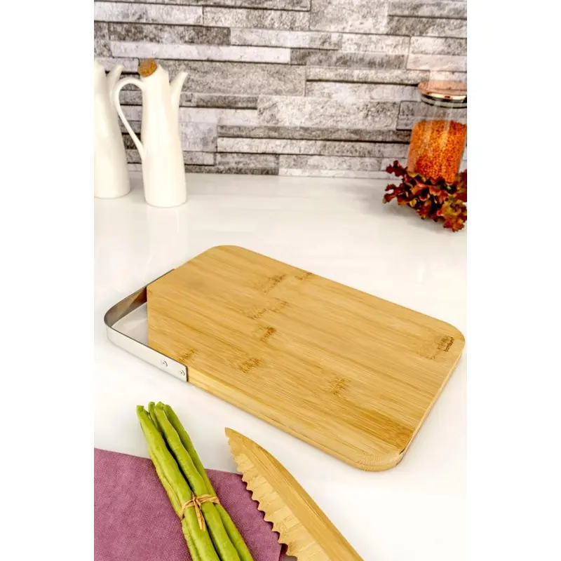 Zoe - Rectangular Cutting Board With Steel Handle Small