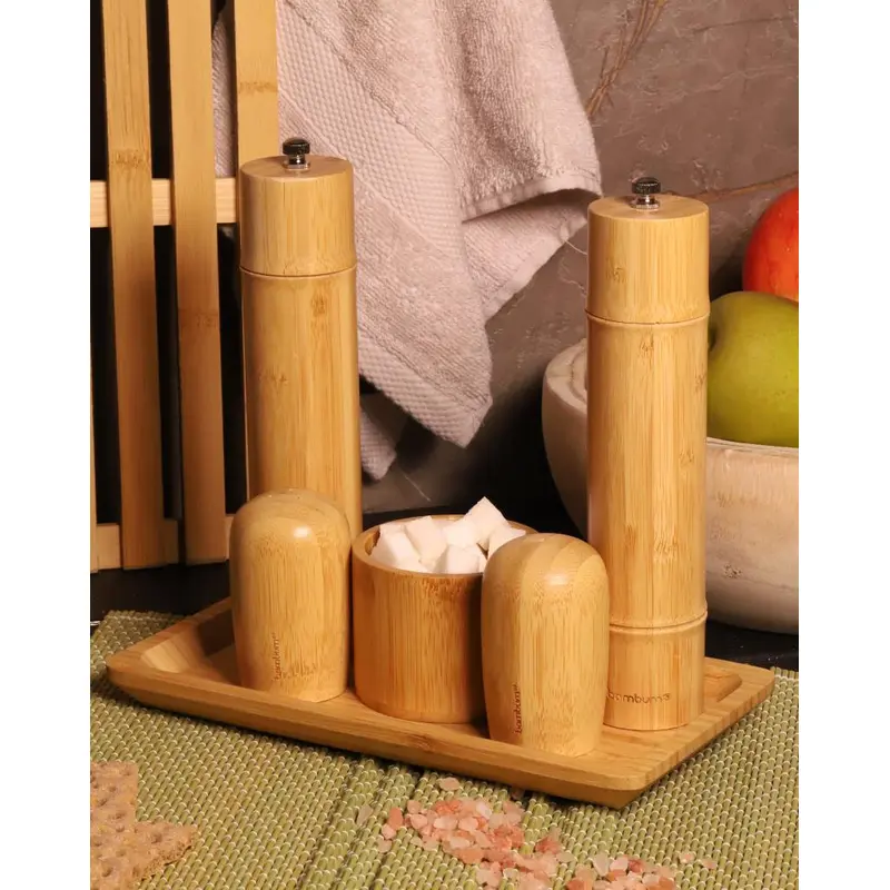 Atbyhome Stand Salt Pepper Shaker Grinder Mill Set Large 6 Piece