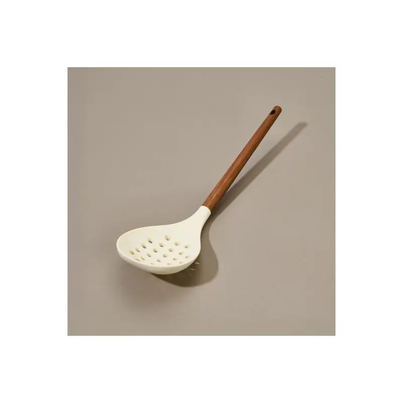 Silicone Colander With Acacia Handle