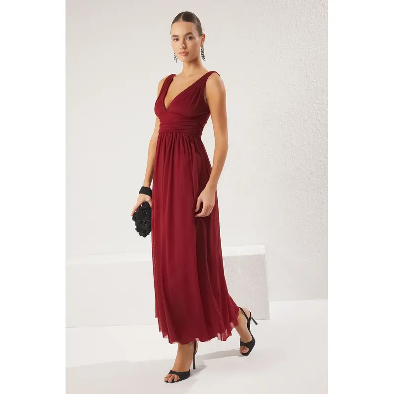 Burgundy Evening Dress & Graduation Dress