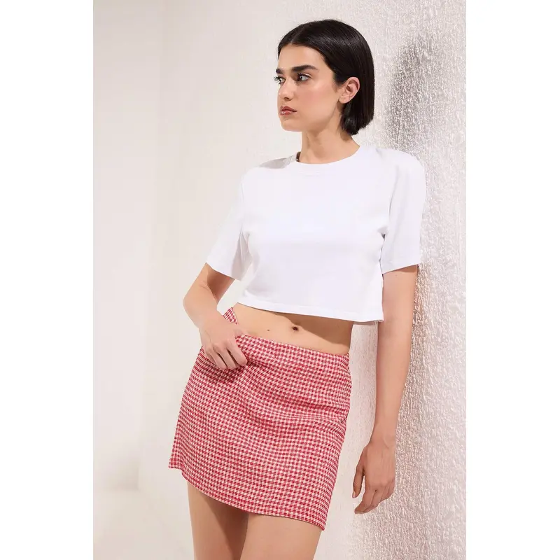 Women's Plaid Short / Mini Slim Skirt