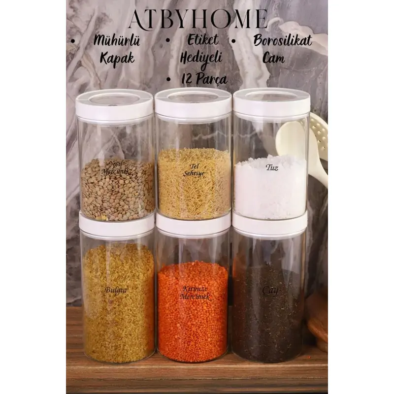 Lengo 6-Pack 1600 Ml Vacuum Sealed Borosilicate Glass Food Storage Jar