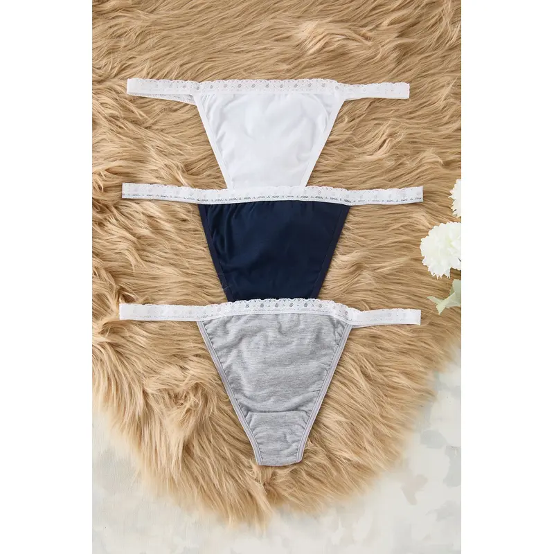 Women's 3 Pack Navy Blue Plain Briefs