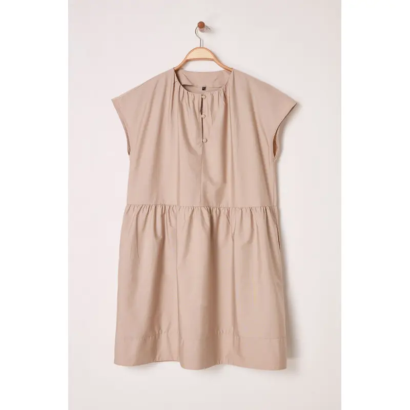 Curve Women's Brown Straight Mini Short Casual/daily Relaxed Plus Size Dress