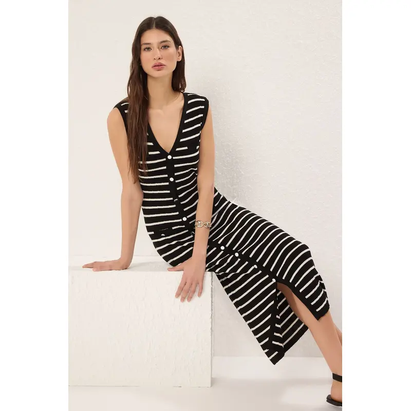 Women's Striped Maxi Sleeveless Casual/daily Slim Dress