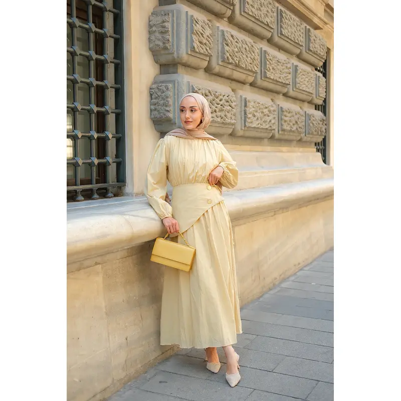 Belted Crushed Dress  Stone