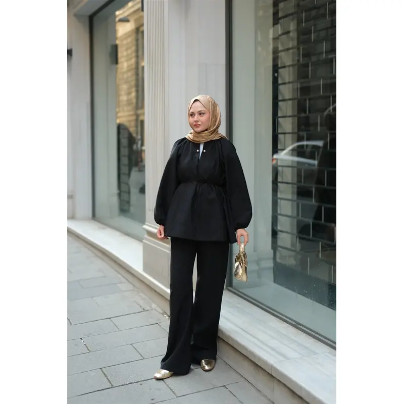 Olivia Pearl-Buttoned Suit - Black