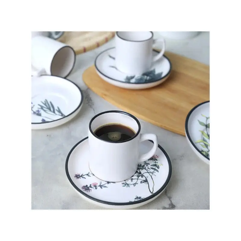 Keramika Flower Garden Nordic Coffee Set 12 Pieces 6 Person 18938-39-40-41-42-43