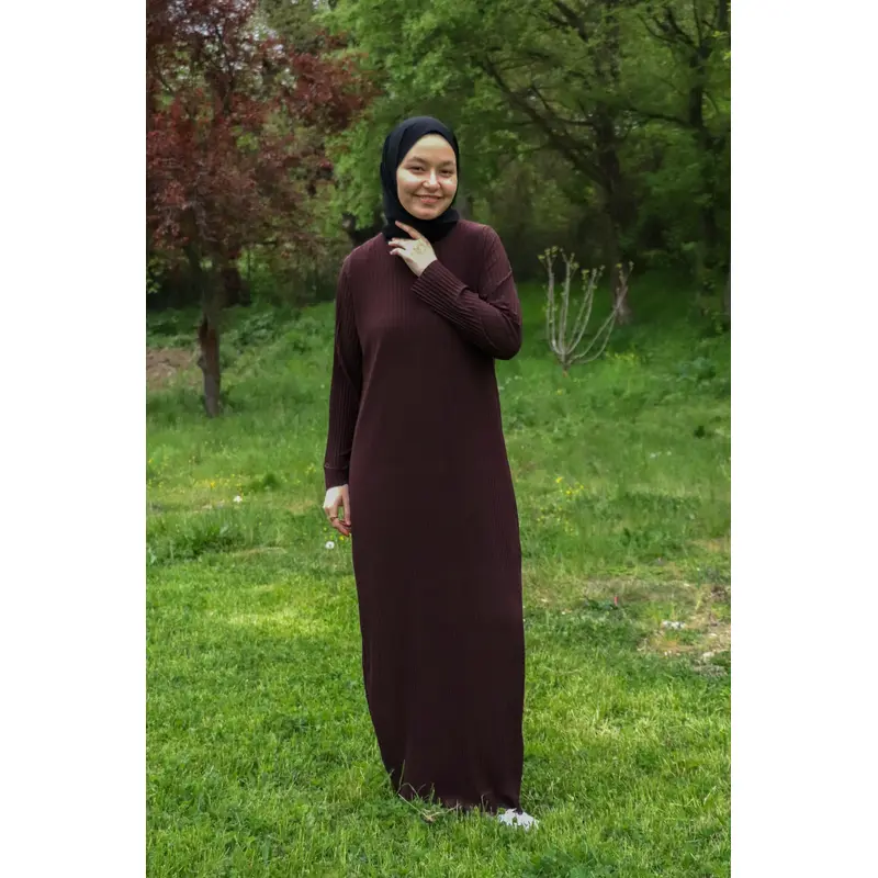 25013 Women's Pleated Sandy Maxi Lifeguard Dress Brown