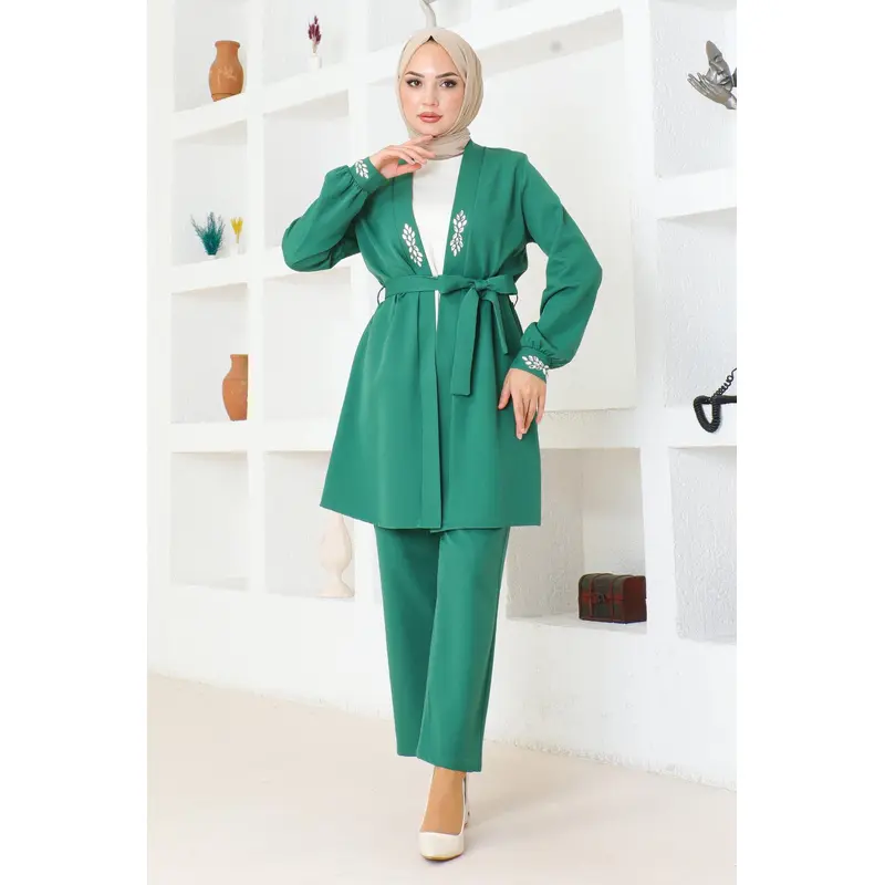 Stone Detailed Set Emerald Msw19203-4