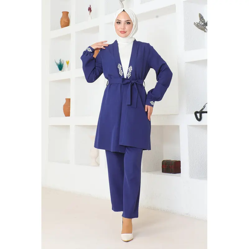 Stone Detailed Set Indigo Msw19203-2