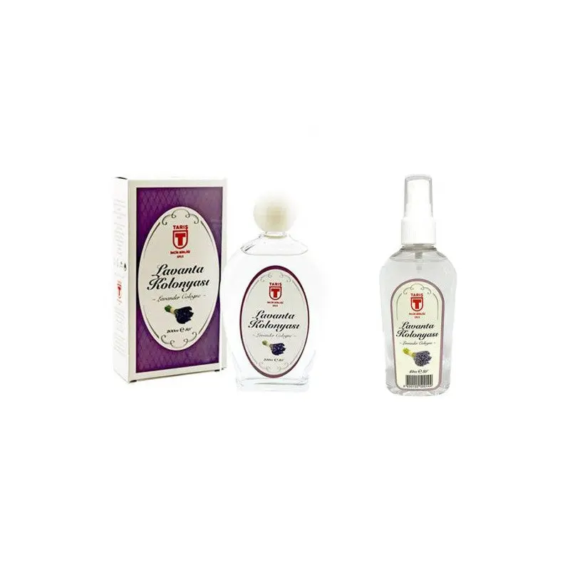 Tari Glass Bottle Lavender Cologne 200 Ml And Spray Lavender Cologne 80 Ml Set