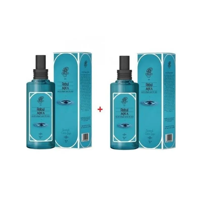 Rebul Aqua Glass Bottle Spray Cologne 100Ml X 2 Pieces