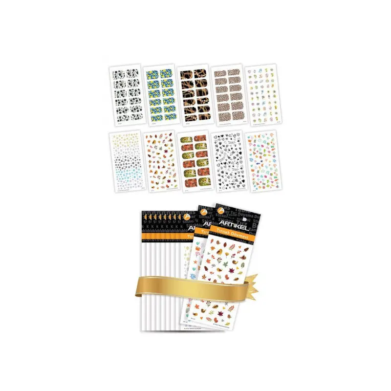 10 Piece Nail Tattoo Set -7, Nail Sticker Set, Nail Art, Tattoo Art-585