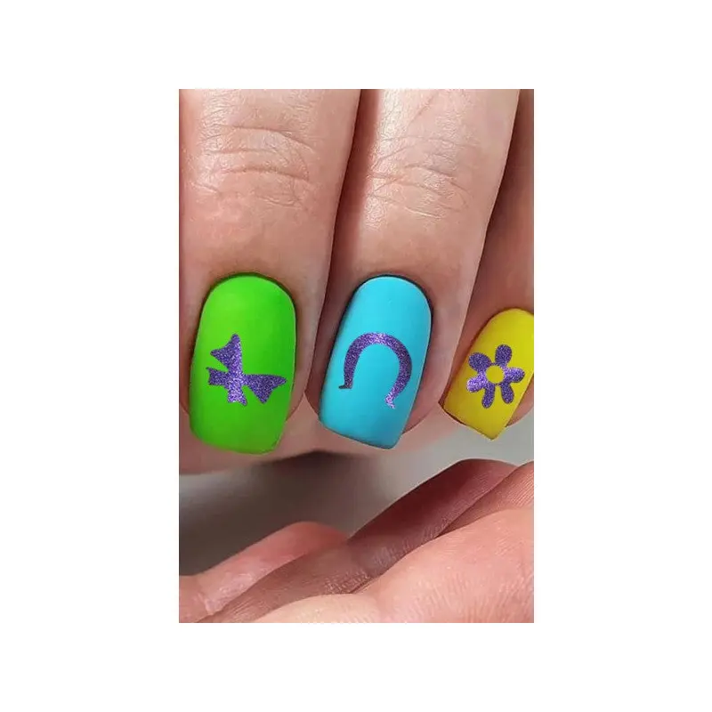 Shape Metallic Nail Sticker, Nail Art