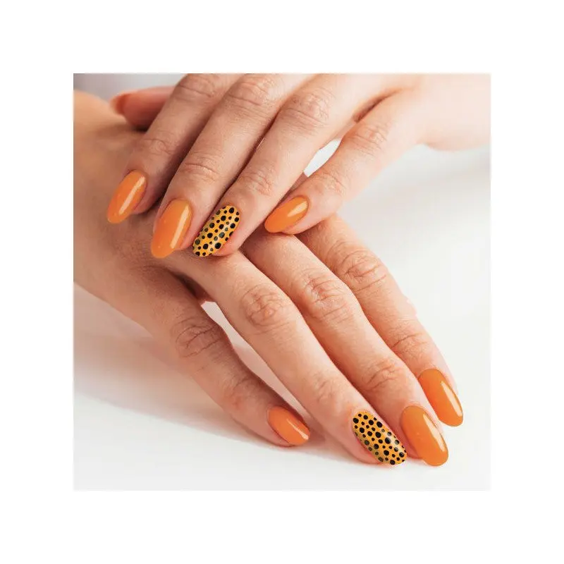 2 Orange Spotted Nail Tattoo, Nail Sticker, Nail Tattoo, Nail Art