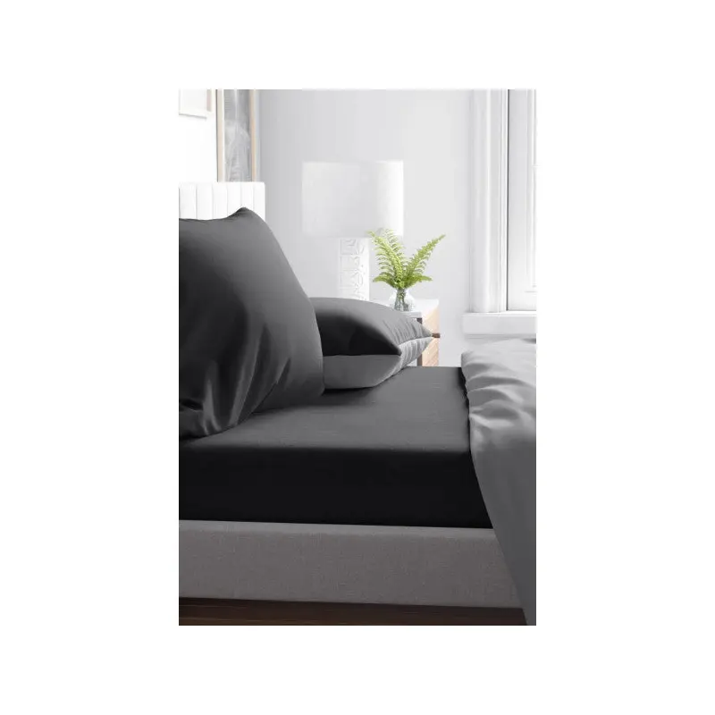 Black Double Fitted Sheet