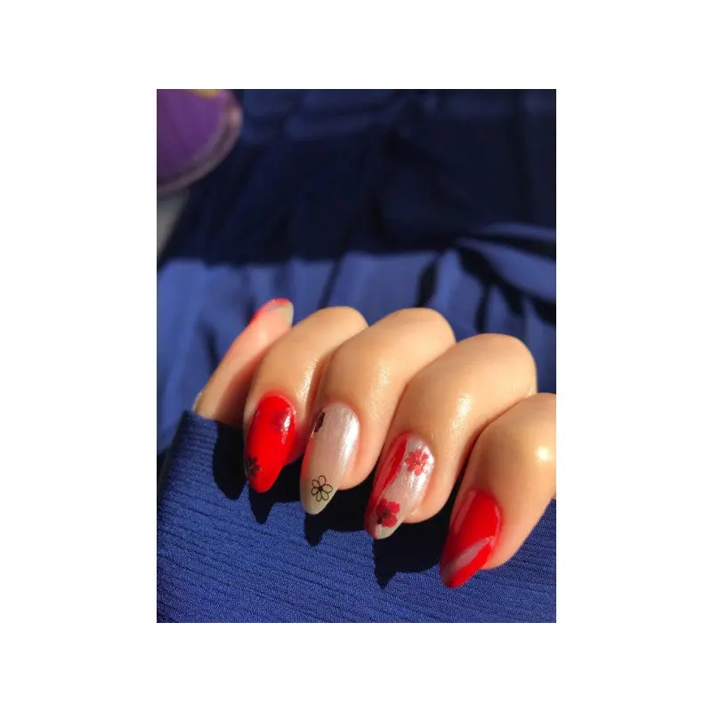 2 Daisy Nail Tattoo, Nail Sticker, Nail Art