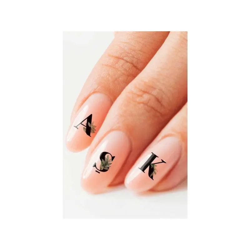 Alphabet Nail Tattoo, Nail Art, Nail Sticker