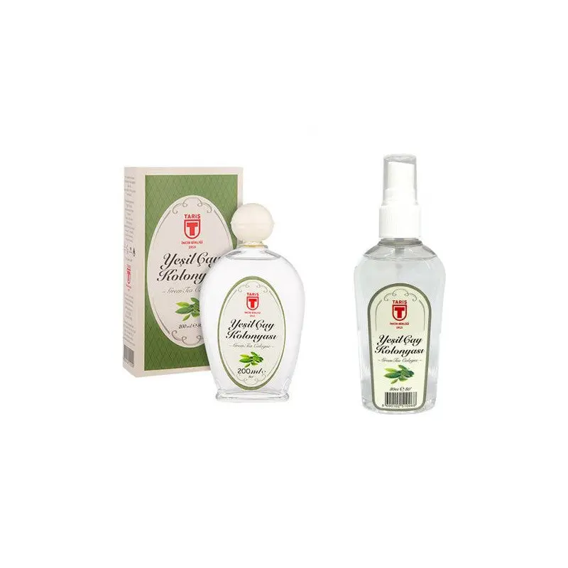 Tari Glass Bottle Green Tea Cologne 200 Ml And Spray Green Tea Cologne 80 Ml Set