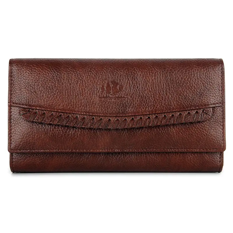 THE CLOWNFISH Ladyluxe Collection Printed Handicraft Fabric & Faux Leather Womens Wallet Clutch Ladies Purse with Multiple Card Slots (Multicolour-Diamond Design)