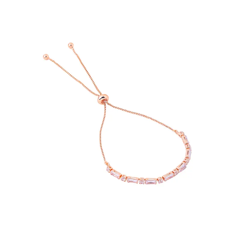 Yellow Chimes Women Crystal Bracelets | Rose Gold Plated Bracelets For Women | Rose Gold CZ Crystals Bracelet For Woman | Birthday Gift for Girls & Women Anniversary Gift for Wife