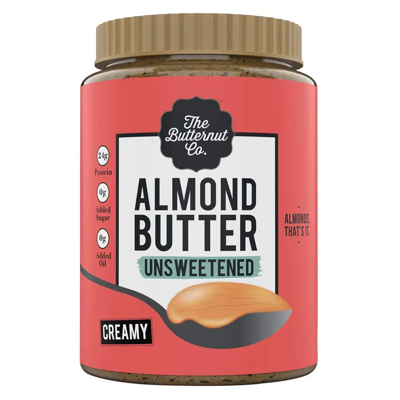 The Butternut Co. Almond Butter Creamy 1kg - Unsweetened, 100% Dry Roasted, Heart-Healthy Fats, Protein Source, High in Vitamin E - Gluten-Free, Vegan, Keto-Friendly