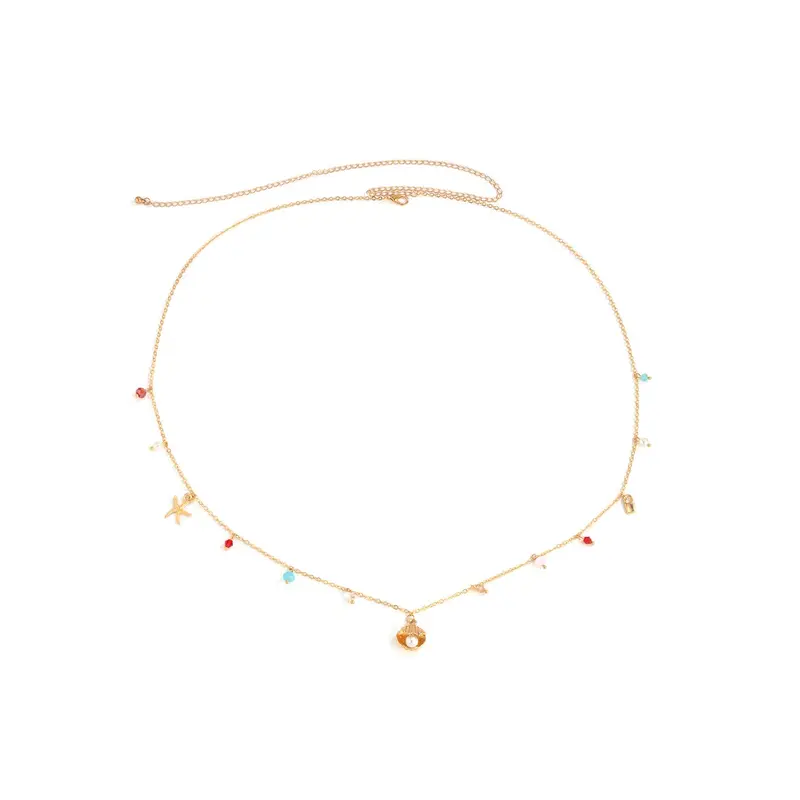 Yellow Chimes: Gold Toned Waist Chain with Charm Drop | 105CM | Women's Fashion Hip Chain