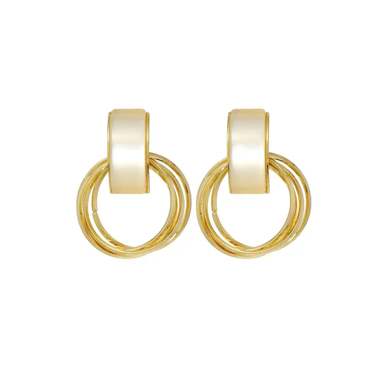 Yellow Chimes: Drop Earrings with Stylish Design | 3.5CM x 2.5CM | Gold