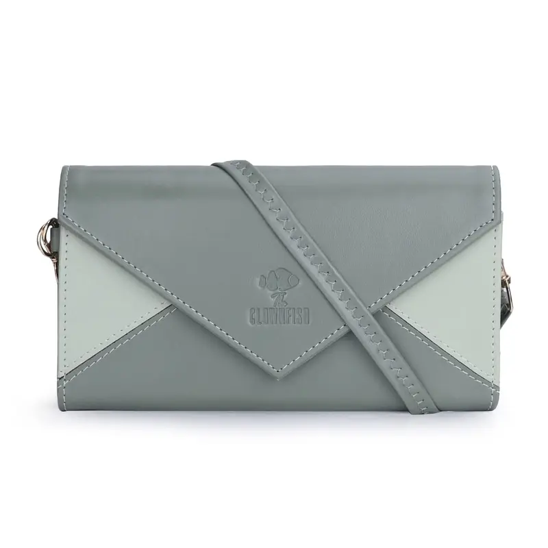 Asmi Collection Sling Bag: Women's Wallet with Shoulder Belt | Vegan Leather | Olive Green