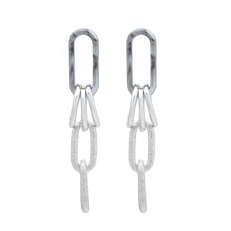 Yellow Chimes: Drop Earrings with Silver Toned Chain Design | 7.5cm Length | For Women & Girls