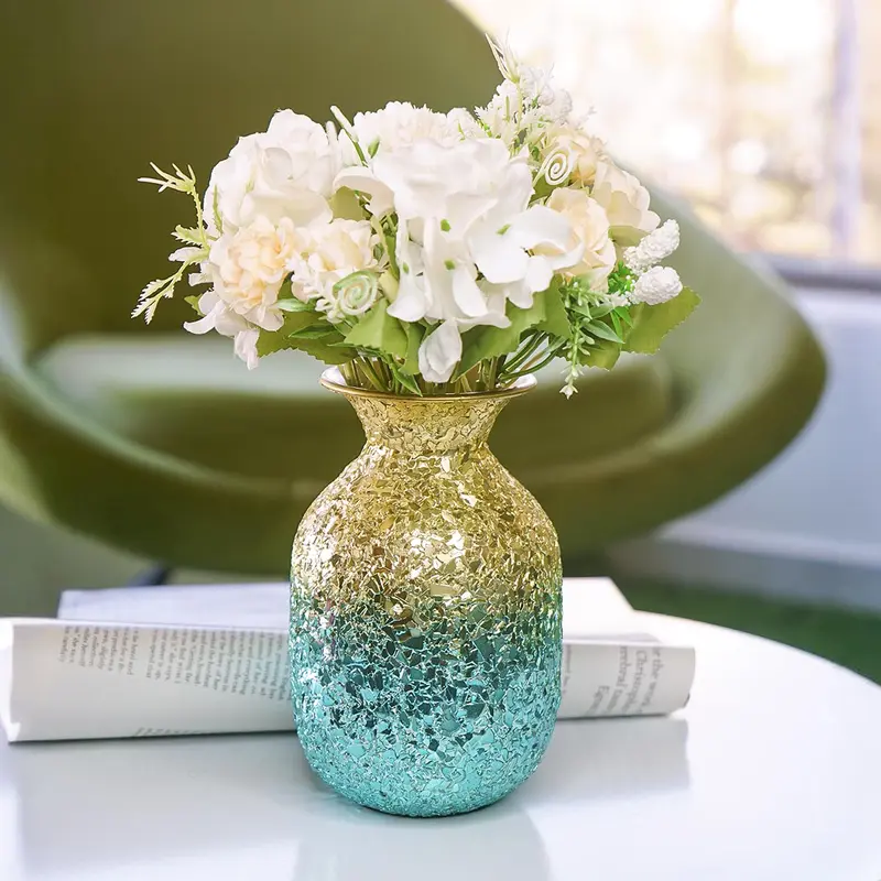 Ekhasa Unbreakable Metallic Multicolor Flower Vase for Home Decor | Aesthetic Flower Vase Gift for Weddings, Housewarmings, Parties & Gatherings | Decorative Vase for Living Room, Dining Table, Office