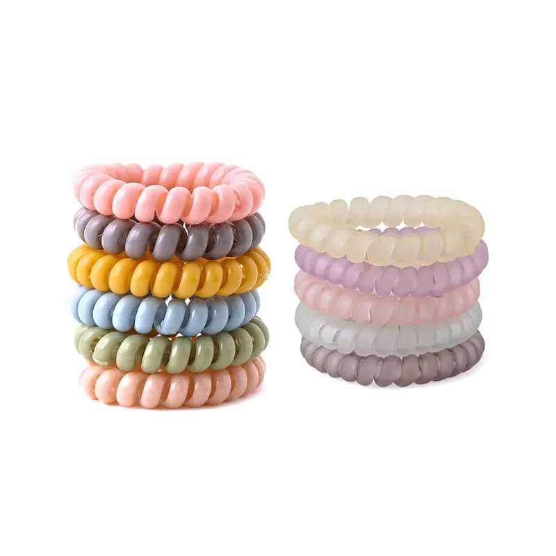 11 Pcs Multicolor Spiral Hair Rubber Bands | No Breakage, No Headaches | All Hair Types